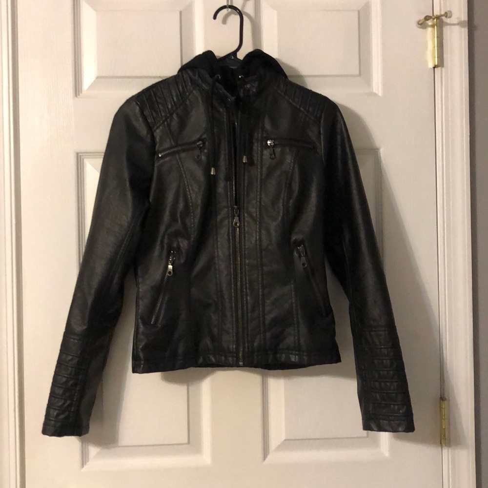 Hooded Leather Jacket